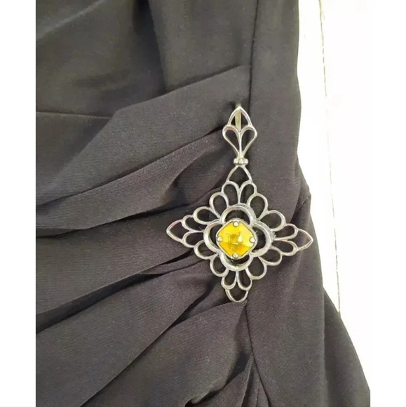 Anne Klein Womens Dress Black A Line Sleeveless Lined Ruched Stretch Size 14 - Picture 4 of 6